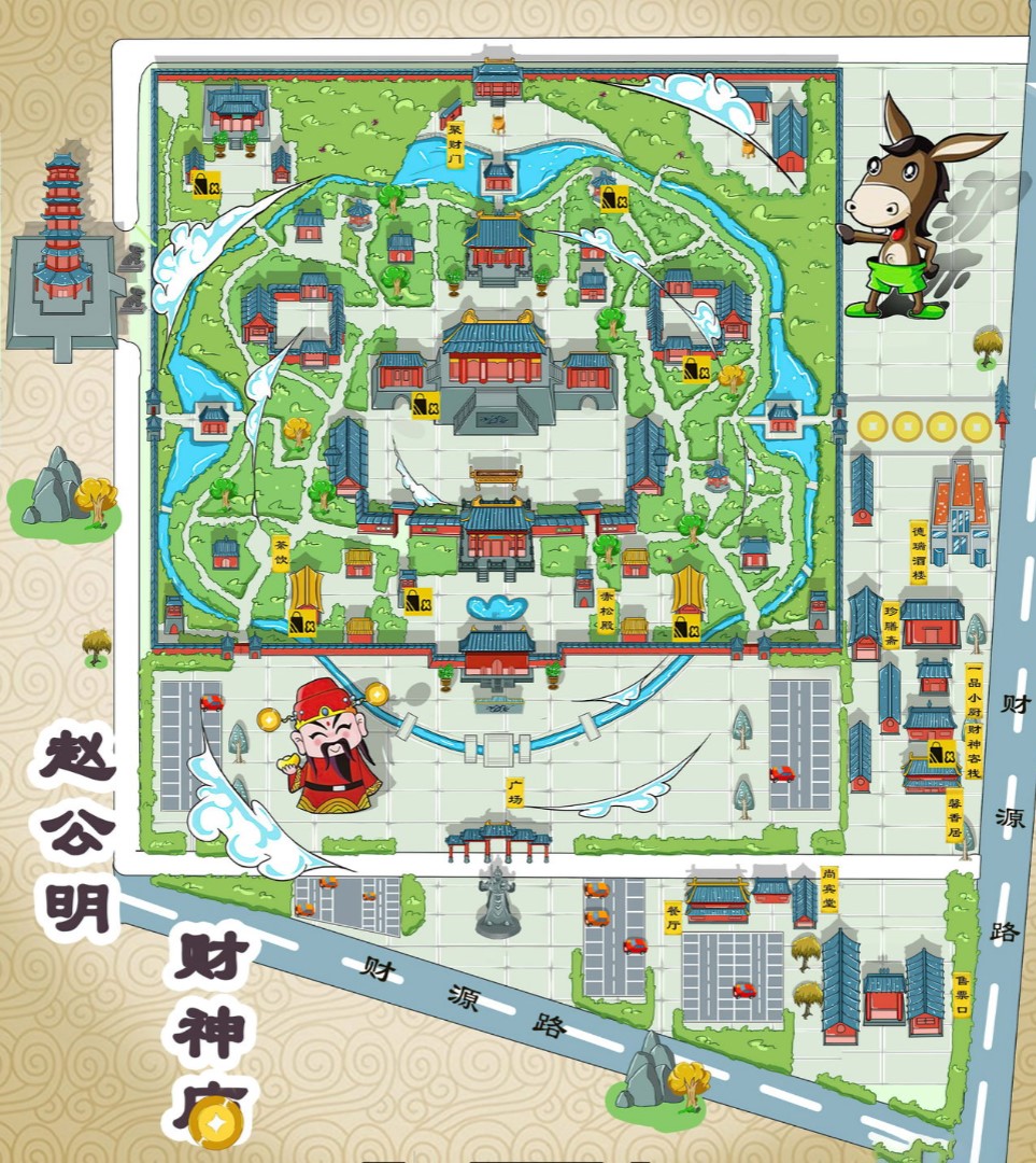 东乡寺庙类手绘地图